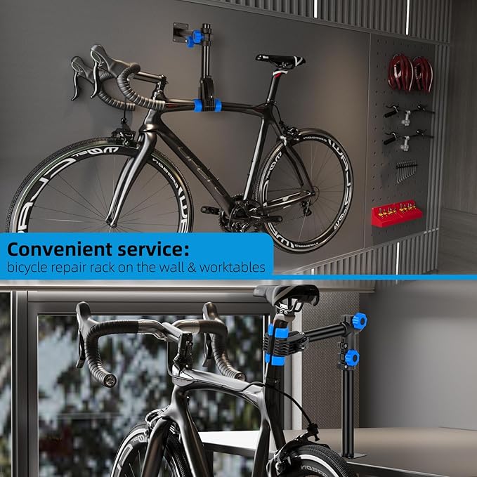 Urban Deco Bike Repair Stand Bench Mount Bike Stand Wall Mounted Bike Work Stand Bicycles Maintenance Rack Bike Clamp for Road Bike,Road Mountain Bike(27 inch)