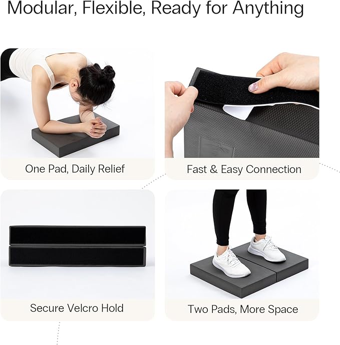 StrongTek 2-in-1 Non-Slip Balance Pad - High-Density Foam Cushion, Supportive Exercise Mat & Knee Pad for Core Training, Yoga, Pilates, Physical Therapy, Stability Training, Stretching, and Rehab