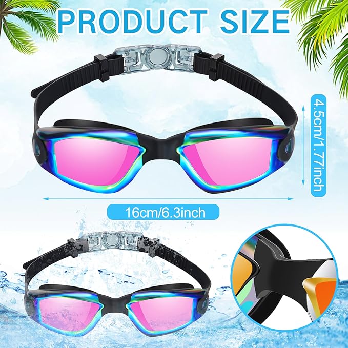 Konohan 10 Pack Swim Goggles Bulk for Kids adult Pool Goggles Anti Fog Silicone No Leak Swimming Glasses for Men Women Youth