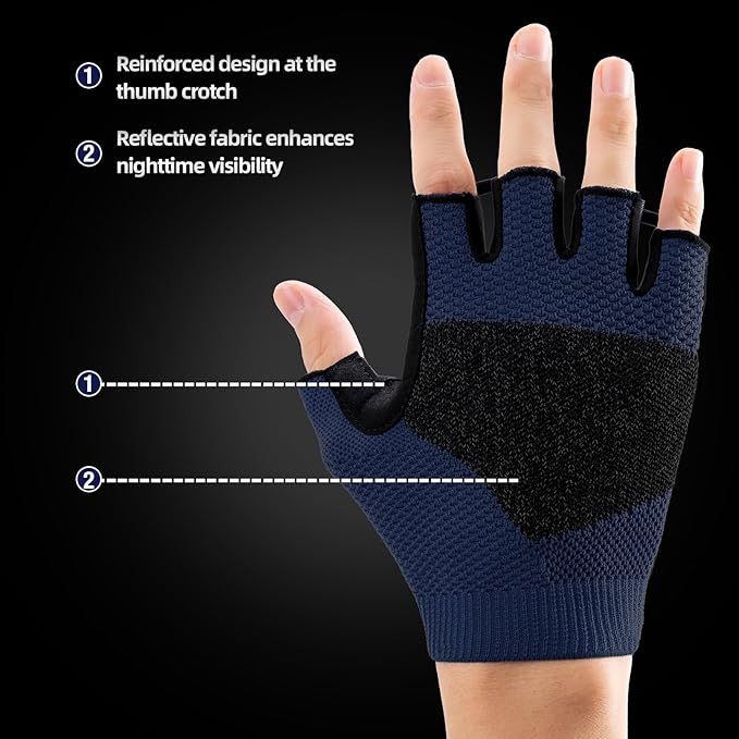 Cycling Gloves for Men Women, Half Finger Bike Gloves for Biking, Gym, Weight Lifting, Rowing, Riding, Outdoor Sports