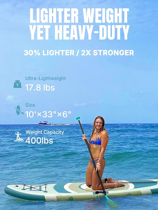 Niphean（Ultra-Light）Inflatable Paddle Board with (Beginner Friendly) StabilTrac Fin and Durable SUP Accessories, 10' Stand Up Paddle Boards for Adults & Youth, Versatile Yoga Paddle Board, Gift Ideas