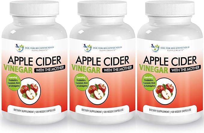 Apple Cider Vinegar Capsules - 100% Organic Apple Cider Vinegar Pills 1500 mg - Natural Digestion, Immune Booster Support & Cleansing Supplement with Probiotics - Made in The USA