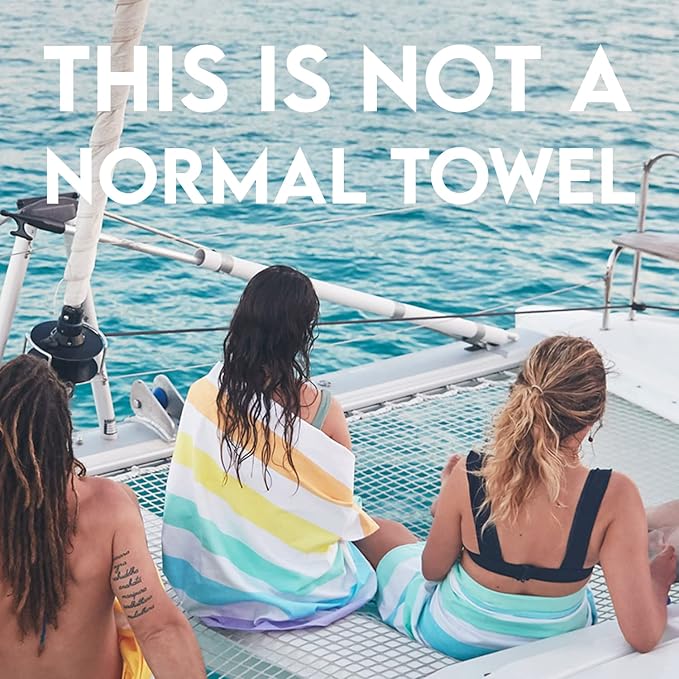 Dock & Bay Beach Towel - Quick Dry, Sand Free - Compact, Lightweight - 100% Recycled - Includes Bag - Summer - Unicorn Waves - Large (160x90cm, 63x35)