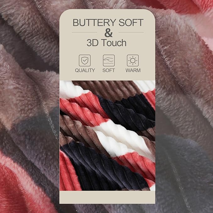 PU MEI Sherpa Blanket Twin Plaid Thick Bed Blanket, 80”*90”Super Soft Flannel Fuzzy Fleece Reversible Velvet Plush Warm Blanket for Couch (Black Red Check)