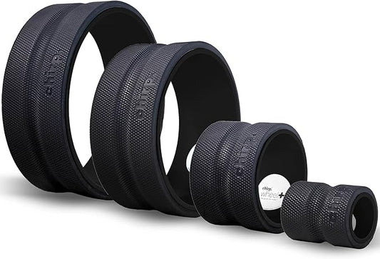 Chirp Wheel Foam Roller - Targeted Back & Neck Pain Relief, Muscle Massage, Trigger Point Therapy, High-Density Foam Tool for Physical Therapy, Stretching & Exercise, 500lbs Capacity, 4-Pack Black