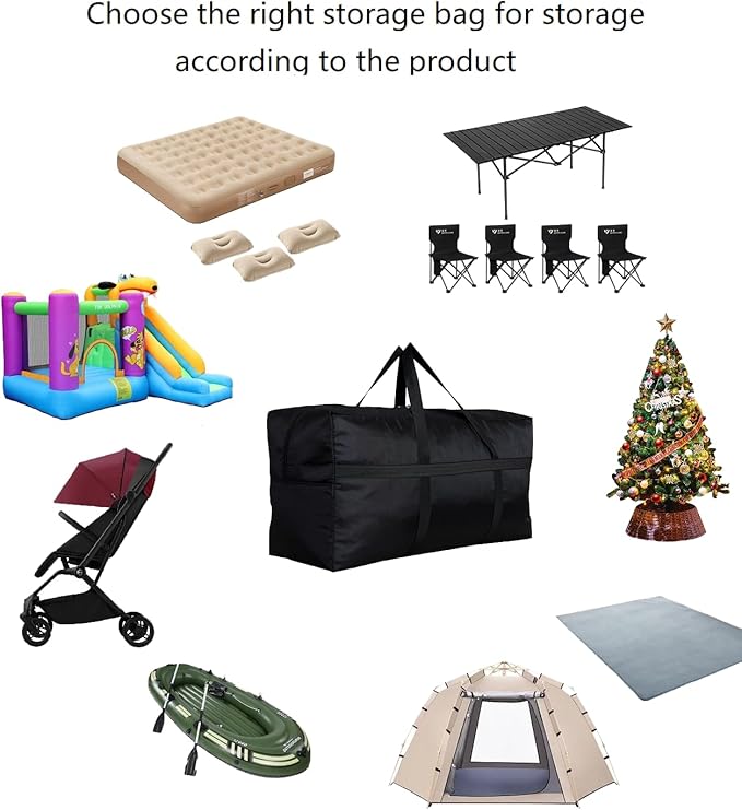 Extra Large Storage Duffle Bag with Zippers and Handles, Big Foldable Duffle Bag for Travel