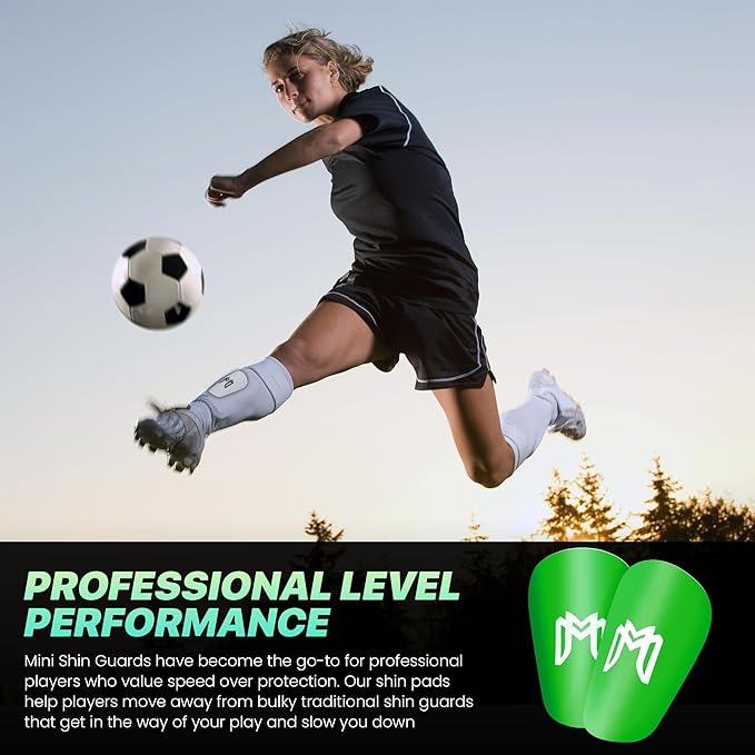 MiniGuards - Mini Shin Guards for Soccer Players - Tiny Shin Pads for Men, Women, Teens - Miniature Shin Guards 3.9 x 2.4 inch - Perfect for High Level Soccer Athletes