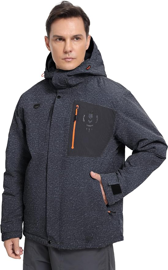 Men's Winter Jacket Waterproof Ski Snow Coat Windproof Snowboard Hooded Raincoats with Warm Graphene lining
