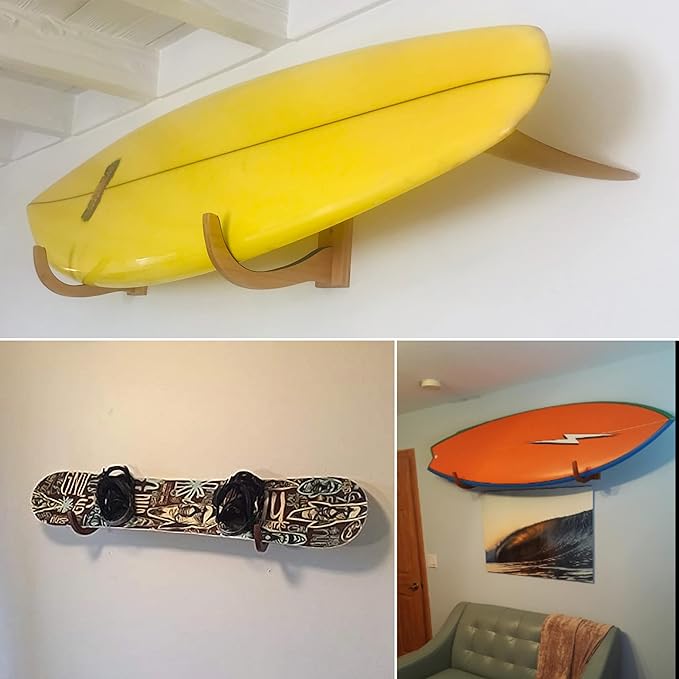 COR Surf Surfboard Wood Rack for Long Boards and Short Boards Works Indoor and Outdoor