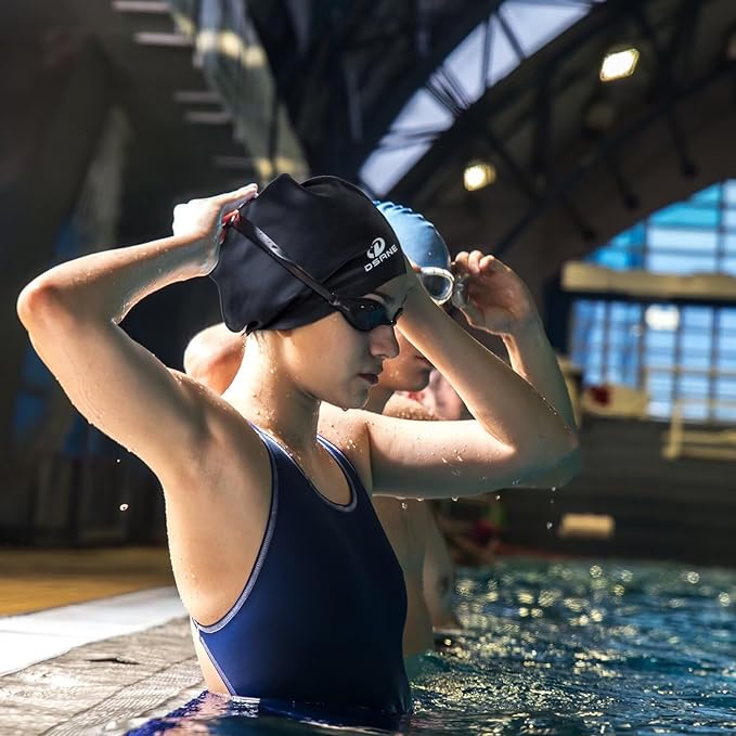 Dsane Extra Large Swimming Cap for Women and Men,Special Design Swim Cap for Very Long Thick Curly Hair&Dreadlocks Weaves Braids Afros Silicone Keep Your Hair Dry