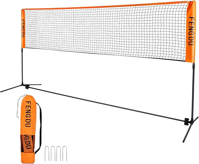 Portable Badminton Net Set, Adjustable Height Tennis Net, Kids Volleyball,Soccer Net Easy Setup Nylon Sports Net with Poles for Backyard, Indoor, Outdoor, Beach