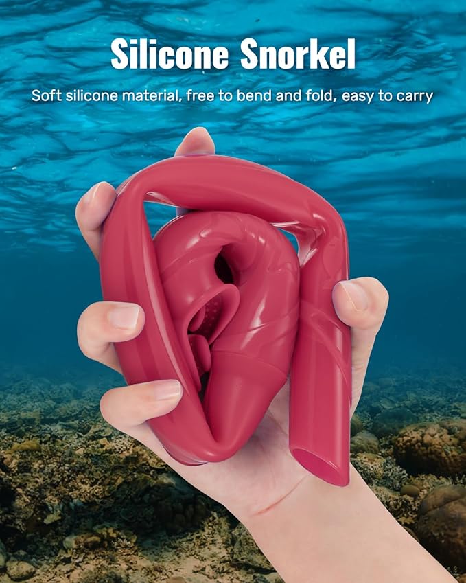 W WSTOO Adults Diving Snorkel Breathing Tube Silicone Flexible Foldable Snorkel Anti-Drop for Freediving Swim Training,Diving and Scuba Diving,Easy to Carry for Travel