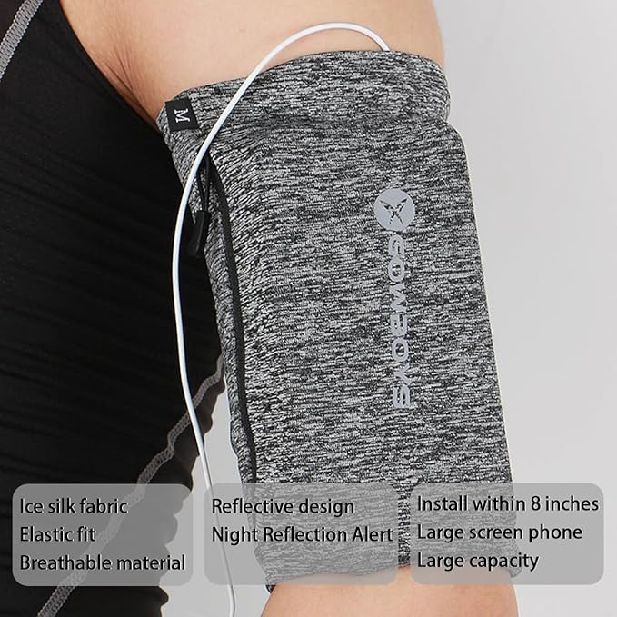 Running Phone Armband for Men Women,Universal Arm Bands for Phones Below 8 Inches,Waterproof Cell Phone Armband for Hiking,Running,Cycling,Climbing(Grey S)