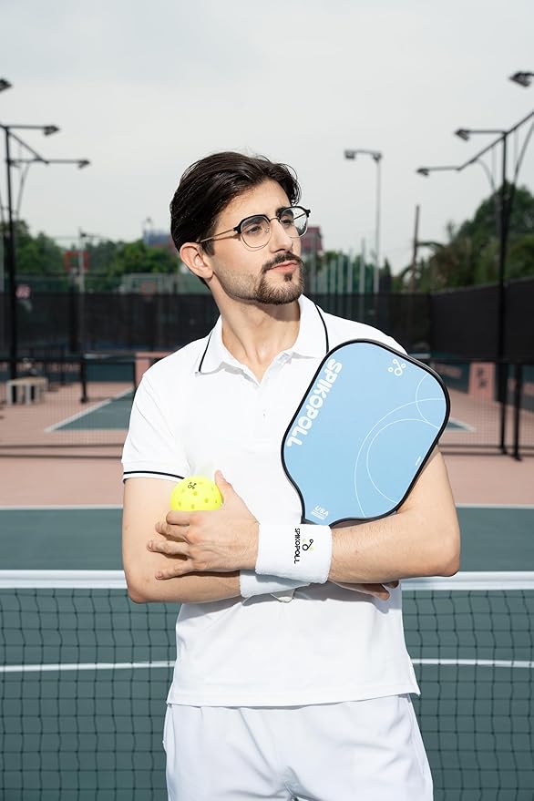 SPI New by SPIKOPOLL Pickleball Paddles Set of 2, USA Pickleball Approved, Lightweight, Durable Fiberglass Pickleball Rackets with Polypropylene Honeycomb Core