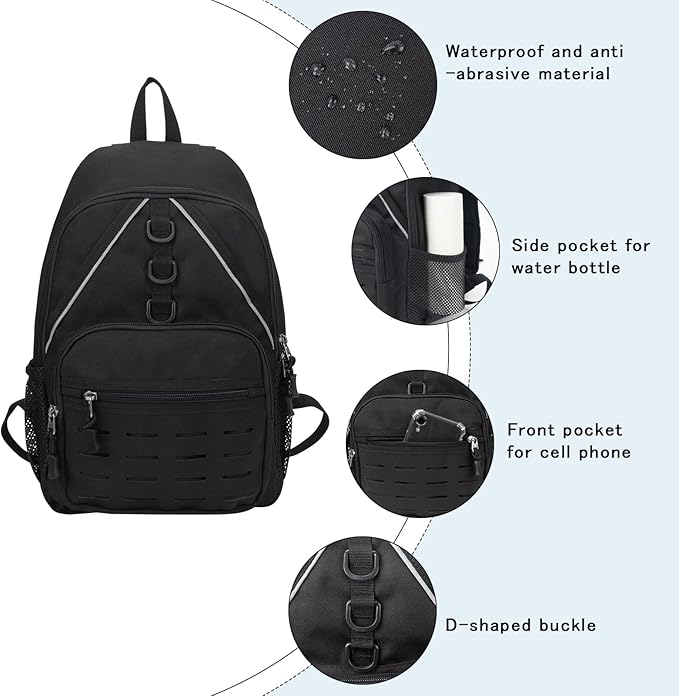 Small Hiking Backpack,Lightweight Water Backpack with 2L Water Bladder Phone Pocket Hydration Pack for Cycling Climbing Biking