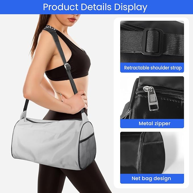 C&F BOGMOST Small Gym Bag for Women & Men,Small Lightweight Duffel Bag Carry On Bags Mini Duffel Travel Bag Waterproof Sports Bags for Workout/Sport/Travel, Dark green