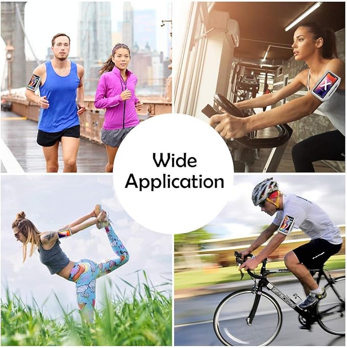 Cell Phone Running Armband with Earbuds Zipper Pocket Armband Case Running Holder For iPhone 16 Pro Max/15/14 Pro Max/13/12 /11 Pro Max/XS/XR ,Galaxy S20 S10,Sweatproof Arm Band with Card/Key Bag