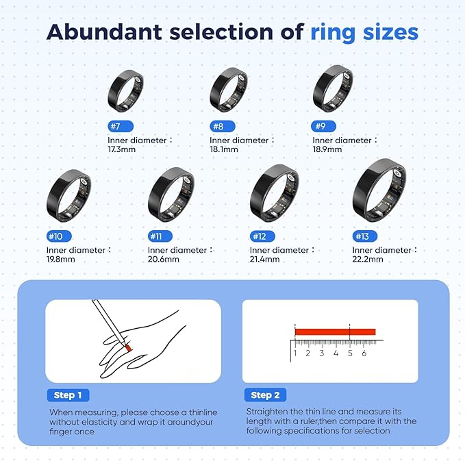 Smart Ring for Women & Men Fitness Tracker with Heart Rate, Blood Pressure,Blood Oxygen,Step Counting, Sleep Monitoring,IP68 Waterproof for iPhone and Android, No Subscription Fee (Rose Gold, 9)