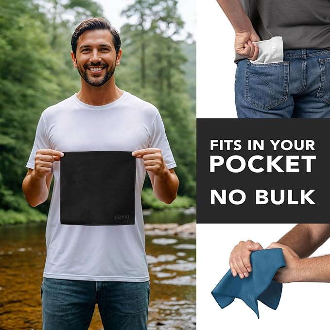 Pocket-Sized Sweat Towels - The Original Sweat Absorbing Handkerchiefs - Quick-Dry Microfiber Sweat Rags for Face, Hands, & Body - Men & Women - Gym, Sports, and Work (Neutrals: 10 Pack)
