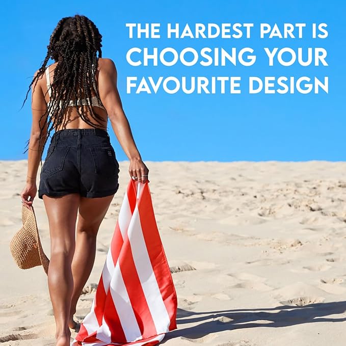 Dock & Bay Beach Towel - Quick Dry, Sand Free - Compact, Lightweight - 100% Recycled - Includes Bag - Cabana - Set A (4), Extra Large (200x90cm, 78x35)