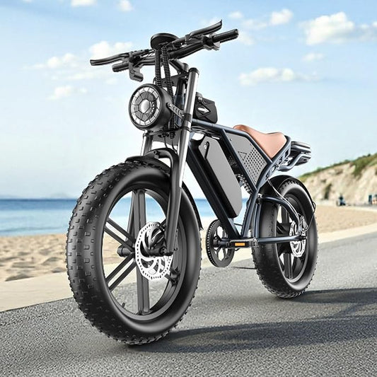 Electric Bike for Adults, 1200W 32MPH, 48V 30AH E-Bike, 65-Mile Range, 20-Inch Fat Tire E-Motorcycle,Off-Road Fit for Mountains, Snow, Sand, Highways