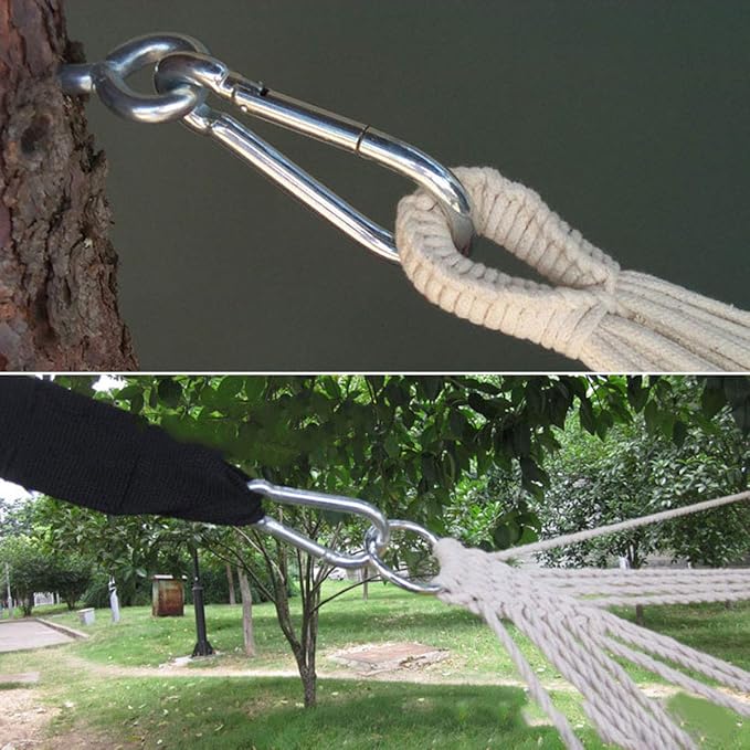 Stainless Steel Spring Snap Hook Carabiner M6 M8 M10 Heavy Duty Carabiner Clip Spring Clips Keychain 5/16 Inch Quick Links for Backpack, Hammocks, Camping, Swing(16/30/10PCS)