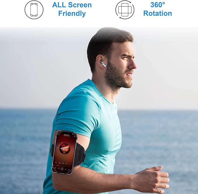 Newpponn Cell Phone Holder Armband - Reflective & Adjustable Wristband Strap Arm Bands Case Compatible with iPhone 16 15 14 13 12 Mini Pro Max Plus Samsung Galaxy Pixel for Workout Exercise Sports