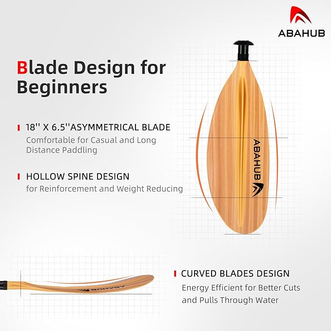 Abahub Kayak Paddle, 90.5 Inches Kayaking Oars for Boating, Canoeing with Free Paddle Leash, Aluminum Alloy Shaft Black/Blue/Green/Orange/Yellow Plastic Blades