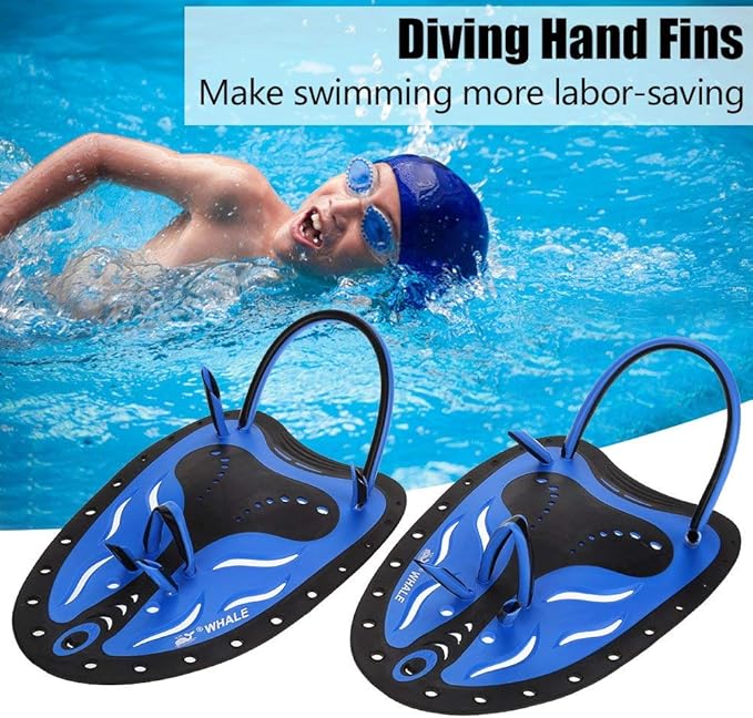 Swim Fins, Adjustable Kids Flippers for Swimming, Professional Swim Hand Paddles, Flat Paddles for Kids, Children, Men, Women