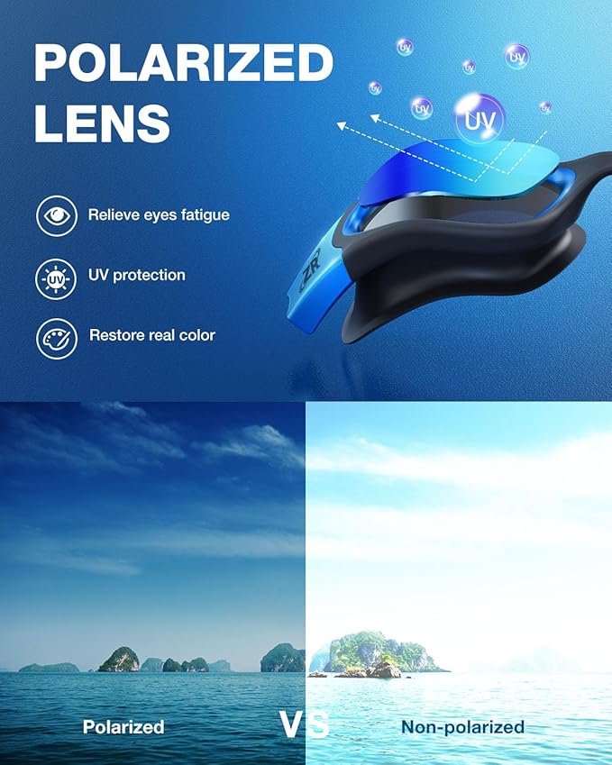 ZIONOR Swim Goggles, G1 MAX Polarized Anti-Fog Swimming Goggles for Men Women