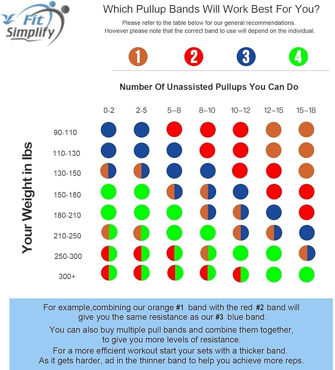 Fit Simplify Pull Up Assist Resistance Bands for Fitness, Physical Therapy, Stretching, Mobility and Exercise