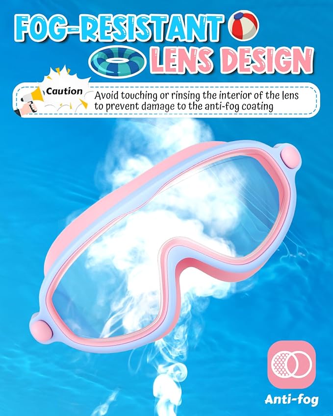 Rantizon Swim Goggles 2 Pack, Wide View Anti Fog&UV Swimming Goggles for Audlt, No Leaking Swim Glasses for Men Women Kids