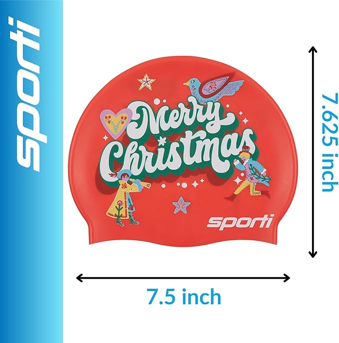 Sporti Silicone Swim Cap for Kids, Unisex Youth Swimming Cap, Protection Bathing Caps for Your Children, Aged 2-10