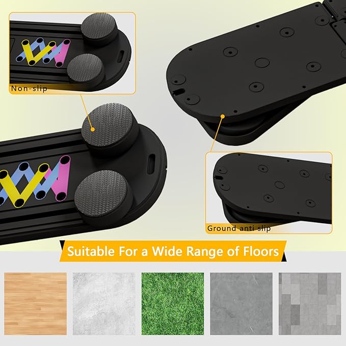 Pilates Reformer Board, 6 in 1 Portable & Foldable Pilates Reformer Set with Resistance Bands, Pilates Board for Home Workout, Multifunctional Abdominal Board