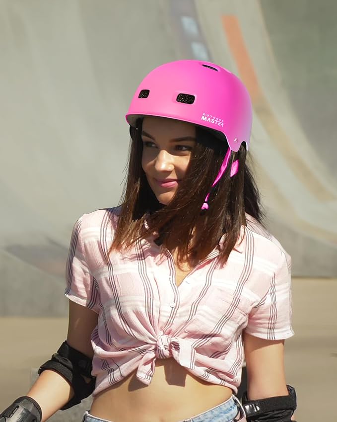 OutdoorMaster Skateboard Cycling Helmet - Two Removable Liners Ventilation Multi-Sport Scooter Roller Skate Inline Skating Rollerblading for Kids, Youth & Adults