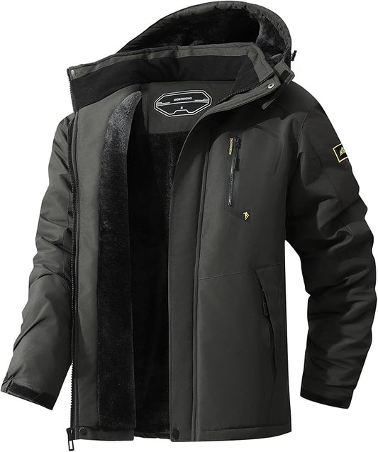 Men's Ski Jacket Warm Winter Snow Coat Waterproof Mountain Windbreaker Snowboarding Jacket Hooded for Hiking Traval
