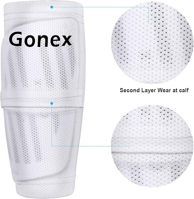 Gonex Soccer Shin Guards for Kids Adult, Youth Boys Girls Shin Guards Slip in Soccer Shin Pad Sleeves Canilleras for Football Games, EVA Cushion Protection Reduce Shocks & Injuries