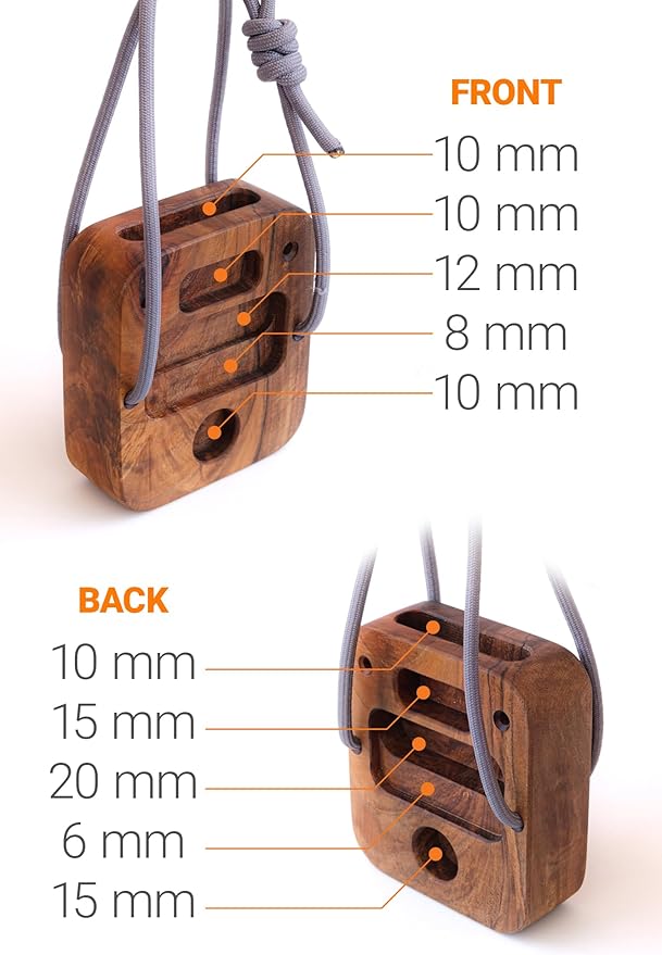 Portable Hangboard for Rock Climbing Holds,Fingerboard Trainer for Hand Grip Strengthener,Pinch Block Grip,Home Gym Fitness Workout Equipment -Hard Wood