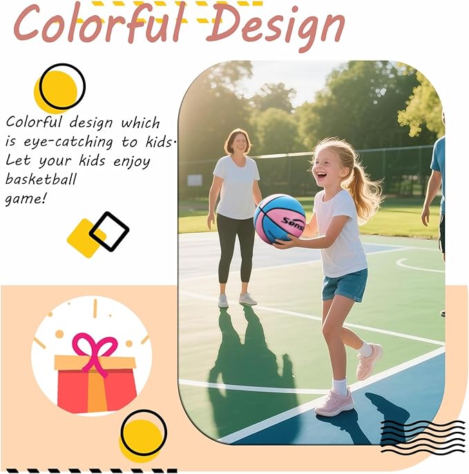 Senston Kids Basketball Balls Size 3/5/7 Basketballs Indoor Outdoor 27.5/29.5 inch Basketball Gifts for Kids/Girls/Boys