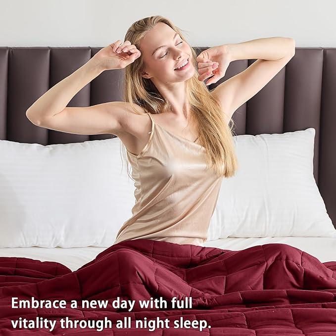 yescool Weighted Blanket for Adults (25 lbs, 88” x 104”, White) Cooling Heavy Blanket for Sleeping Perfect for 240-260 lbs, King Size Breathable Blanket with Premium Glass Bead