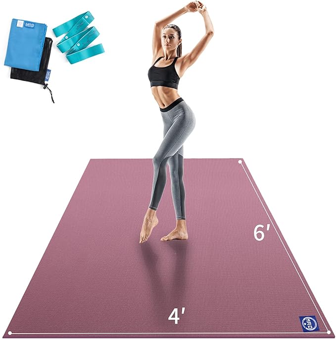 MRO Extra Large Yoga Mat, 12'x6'/9'x6'/7'x5'/6'x4' (9MM) Extra Wide and Thick Exercise Mats for Home Gym Workout, Non-Slip, Soft for Women and Men Fitness, Ideal for Barefoot Yoga, Pilates, stretching