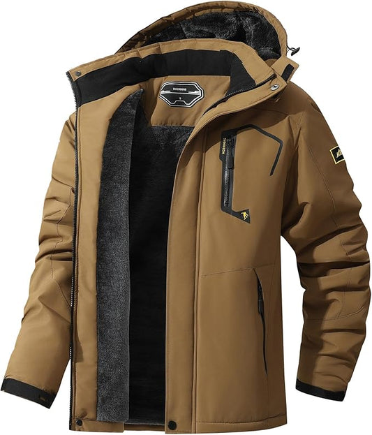 Men's Ski Jacket Warm Winter Snow Coat Waterproof Mountain Windbreaker Snowboarding Jacket Hooded for Hiking Traval