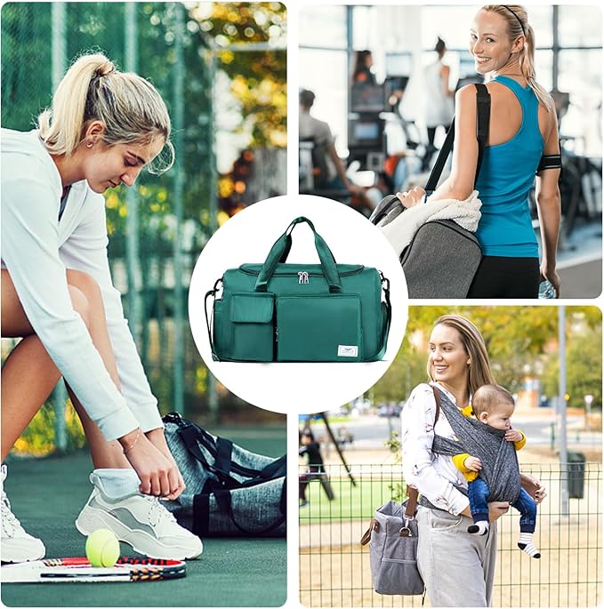 FIORETTO Women's Gym Duffle Bag with Shoes Compartment, 37L Capacity, Ideal for Travel, Gym, Sports, Duffel, Weekender