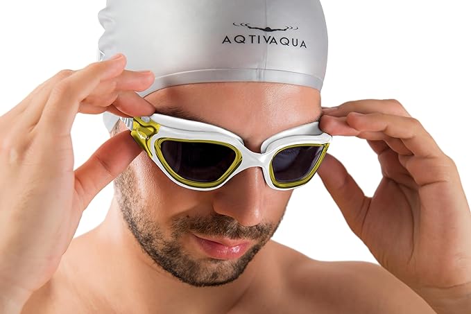 AqtivAqua Swimming Goggles, DX Wide View Swim Goggles for Adult Men Women, Anti Fog No Leaking