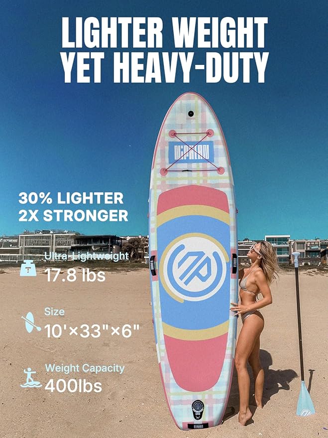Niphean（Ultra-Light）Inflatable Paddle Board with (Beginner Friendly) StabilTrac Fin and Durable SUP Accessories, 10' Stand Up Paddle Boards for Adults & Youth, Versatile Yoga Paddle Board, Gift Ideas