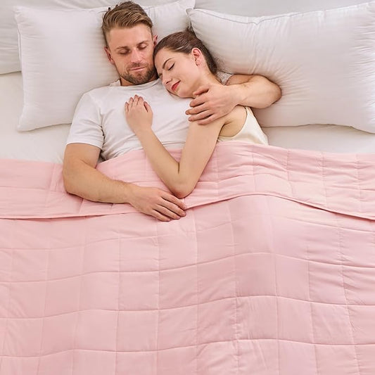 yescool King Size Weighted Blanket for Adults (20 lbs, 80” x 87”, Pink) Cooling Heavy Blanket for Sleeping Perfect for 190-210 lbs, Breathable Blanket for Adults & Couple All Season, Machine Washable