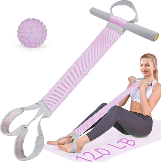 Fabric Resistance Band with Handles, 120lb Full-Body Excercise Band, Non-Slip Elastic Bands for Strength Muscle Training, Stretch Band Workout Equipment for Leg Arm Chest Core Wrist Ankle