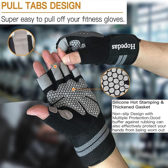 Workout Gloves Weight Lifting Gloves Palm Support Protection for Men Women, Exercise Gloves Sports for Training, Fitness, Gym,