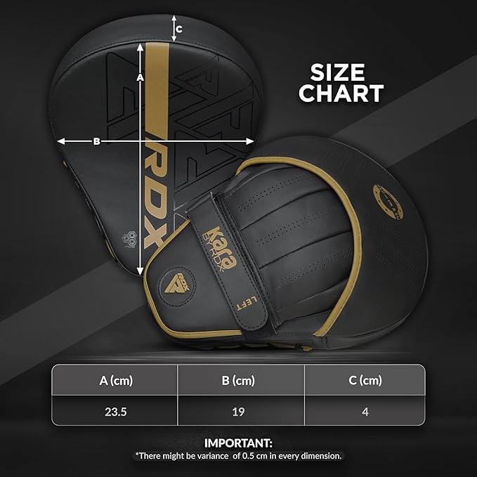 RDX Boxing Pads Curved Focus Mitts, Maya Hide Leather Kara Hook and jab Training Pads, Adjustable Strap Ventilated, MMA Muay Thai Kickboxing Coaching Martial Arts Punching Hand Target Strike Shield