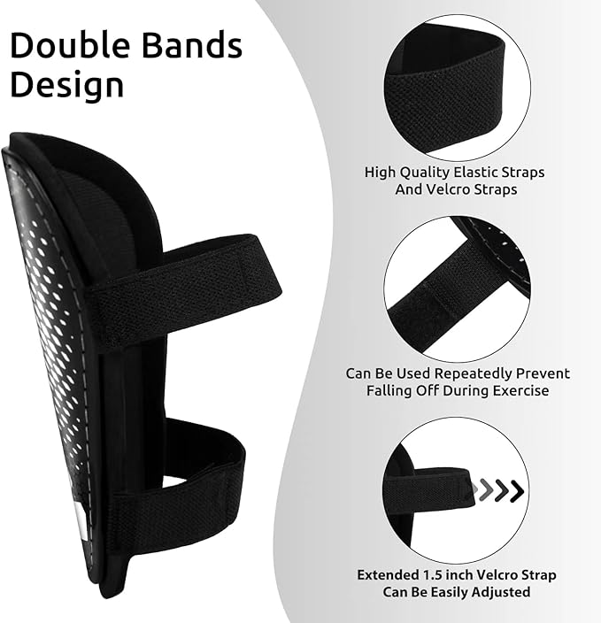 Shin Guards Soccer Youth Kids - Shin Guard for Boys Girls Teenagers Toddler 2-18 Years Old - Football Shin Pads Protection Equipment with Adjustable Straps